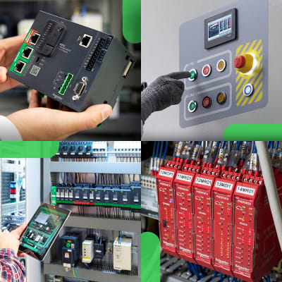 Schneider Electric controller, HMI, cabinet and safety relay equipment